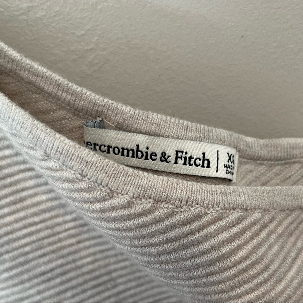 Abercrombie & Fitch Beige Ribbed One-Shoulder Strap Bodysuit Womens Size XL - Picture 7 of 14